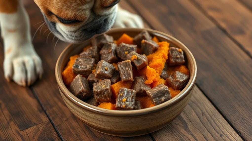 bison with pumpkin puree
