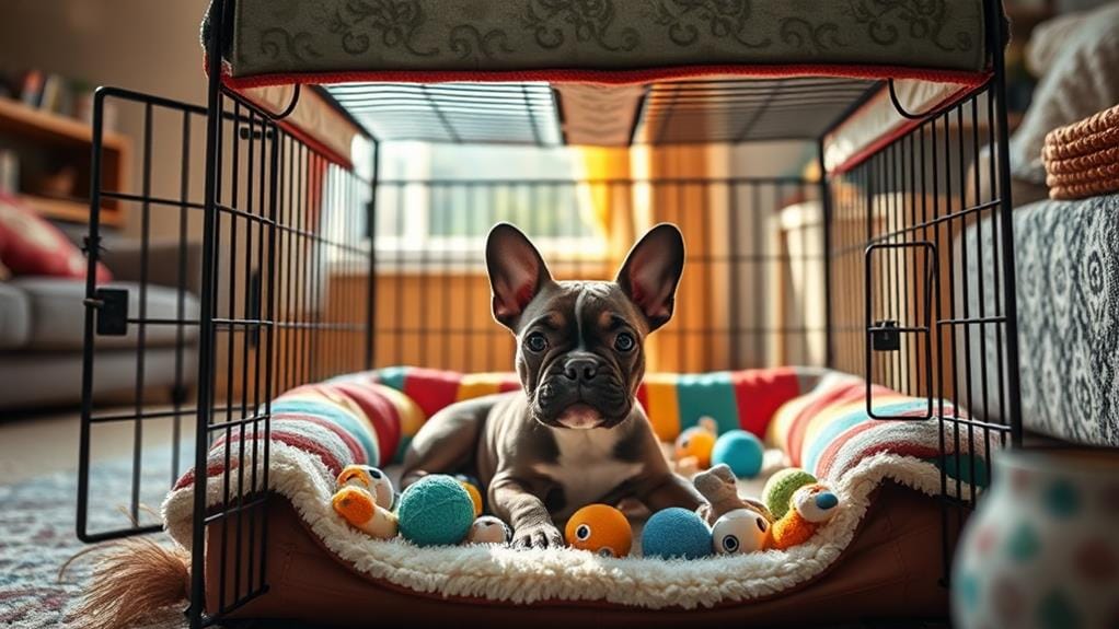 kennel training french bulldog puppy