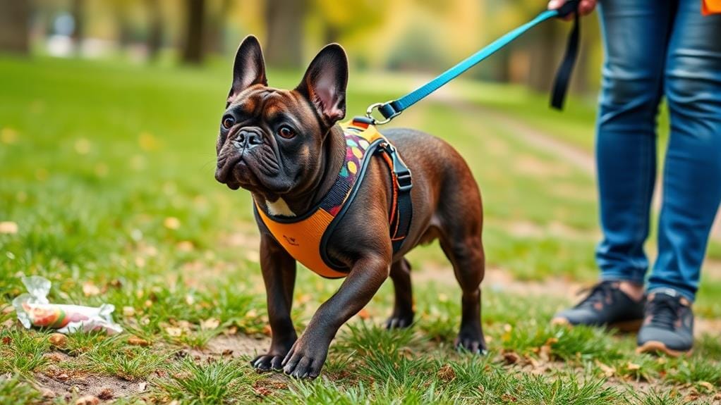 leash training stubborn bulldog